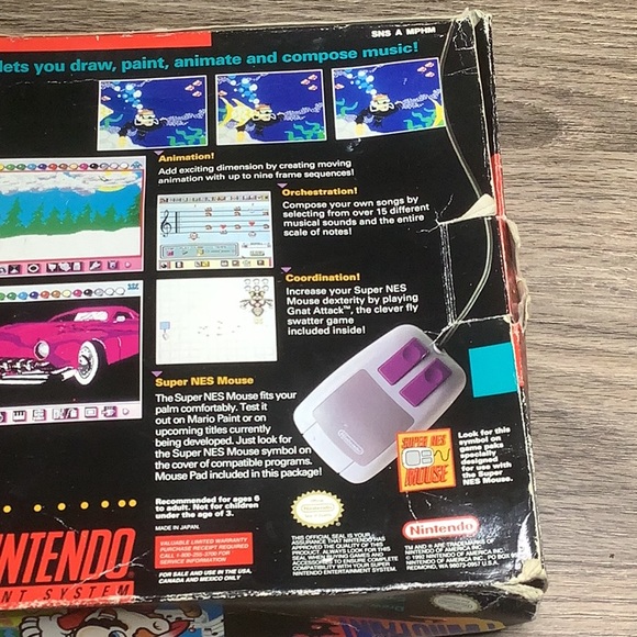 Super Nintendo MARIO PAINT w/ mouse and pad played <10x - Picture 15 of 15